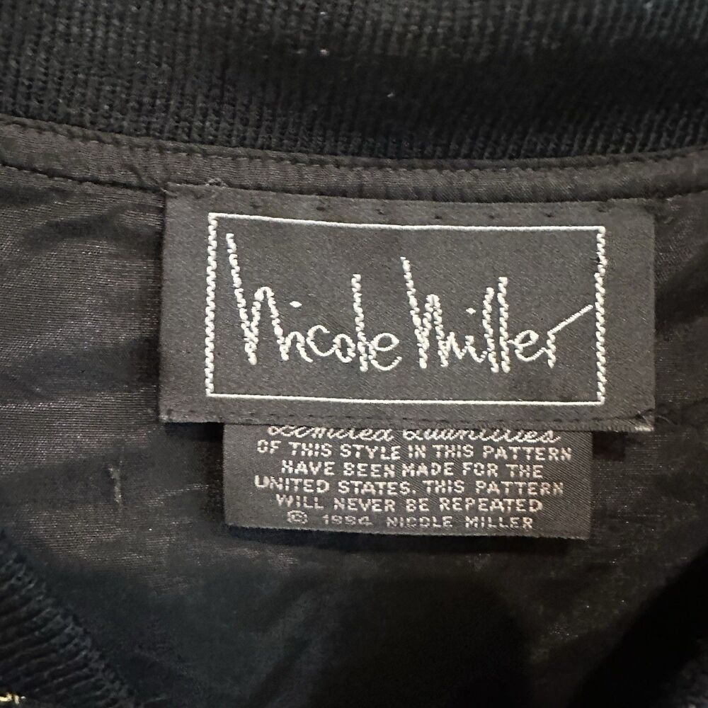 Vintage Nicole Miller Artelier 1994 Silk Bomber Jacket Rare Wine Champagne Print - Picture 9 of 10
